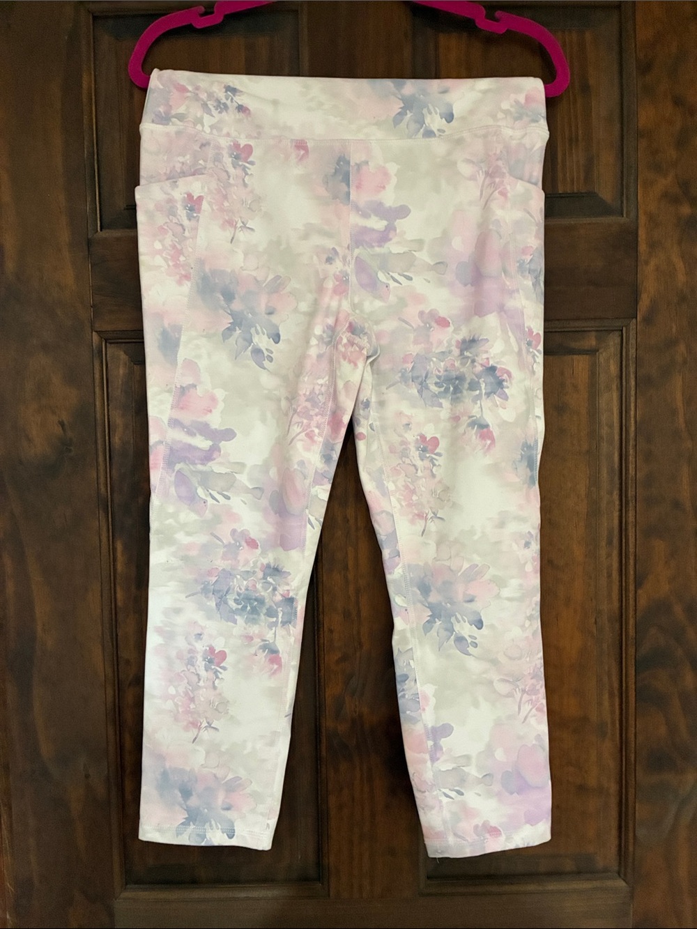 RBX Girls' Pastel Floral Leggings in Pink & Lavender